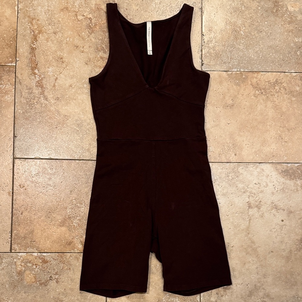 The Group Babaton Coffee Brown Romper - Size Medium